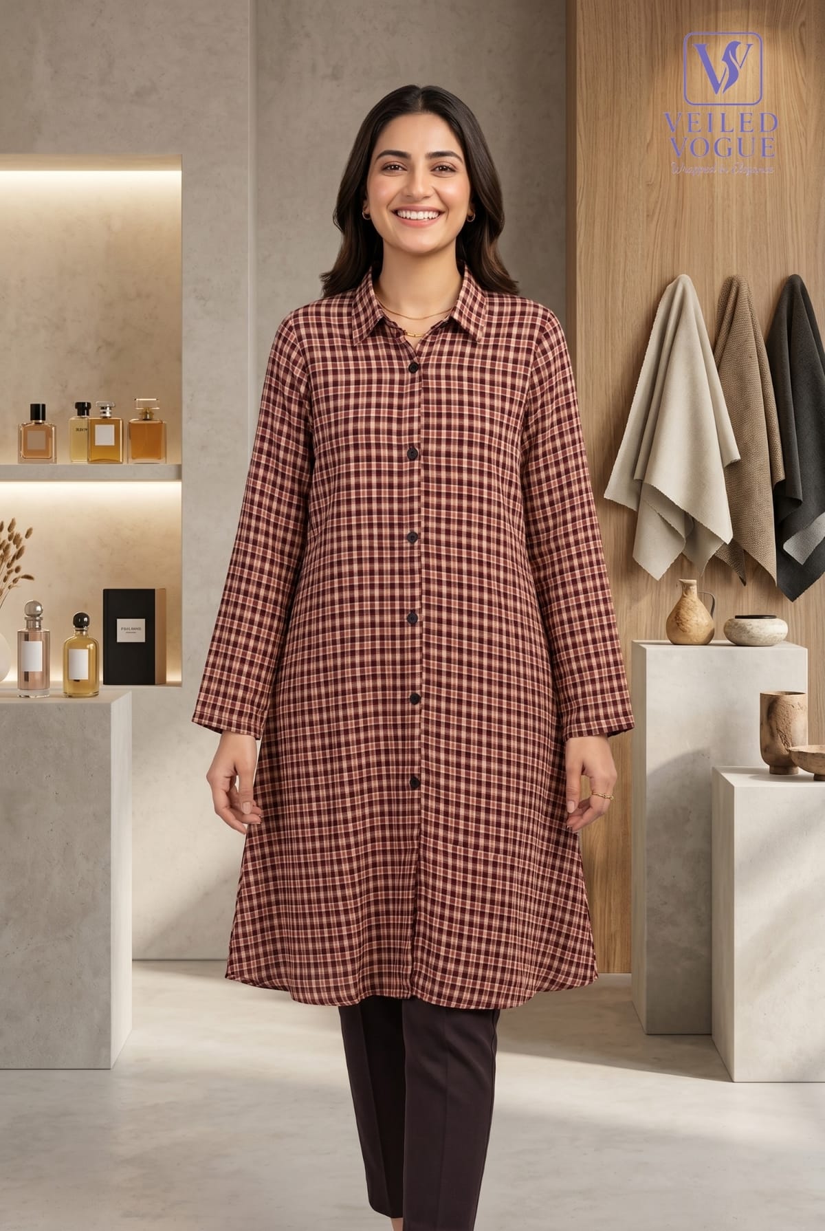 Long Shirt with Shirt Collar - Image 4