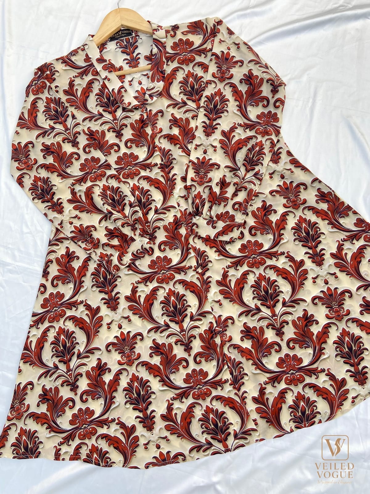 Long Shirt with Folded Collar - Image 5