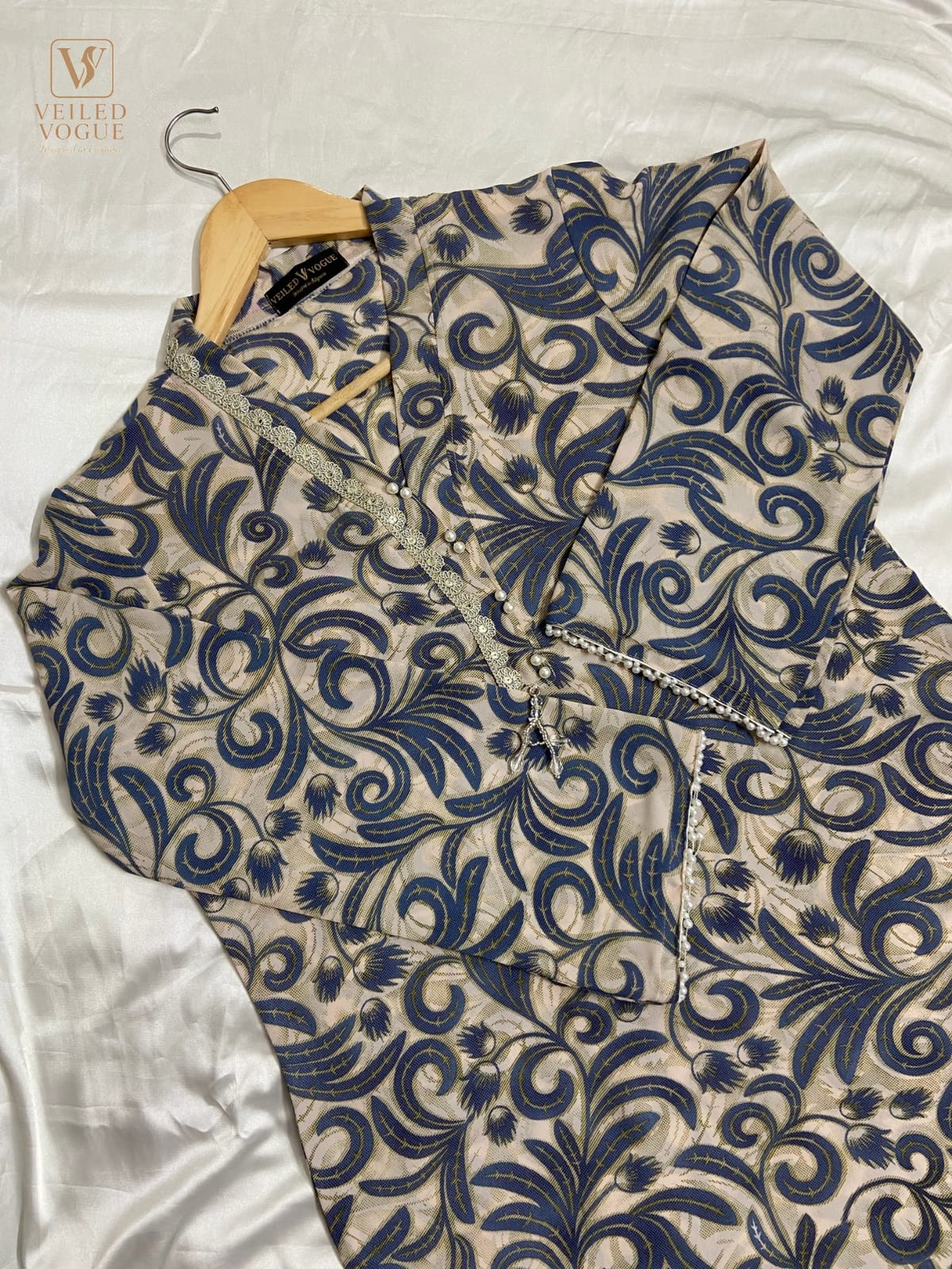 Straight Cut Kamiz Kurti with Kaftan Collar - Image 5