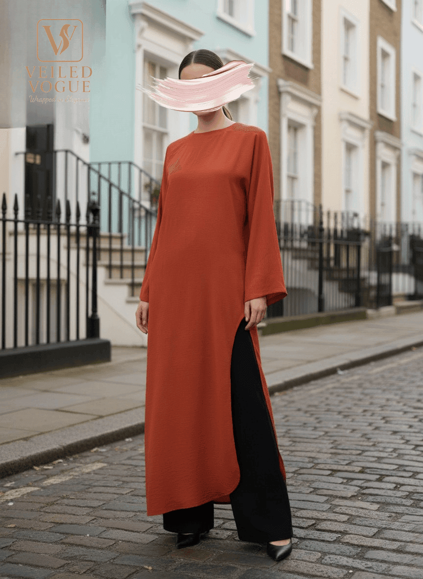 Rust Abaya by Veiled Vogue - Image 1