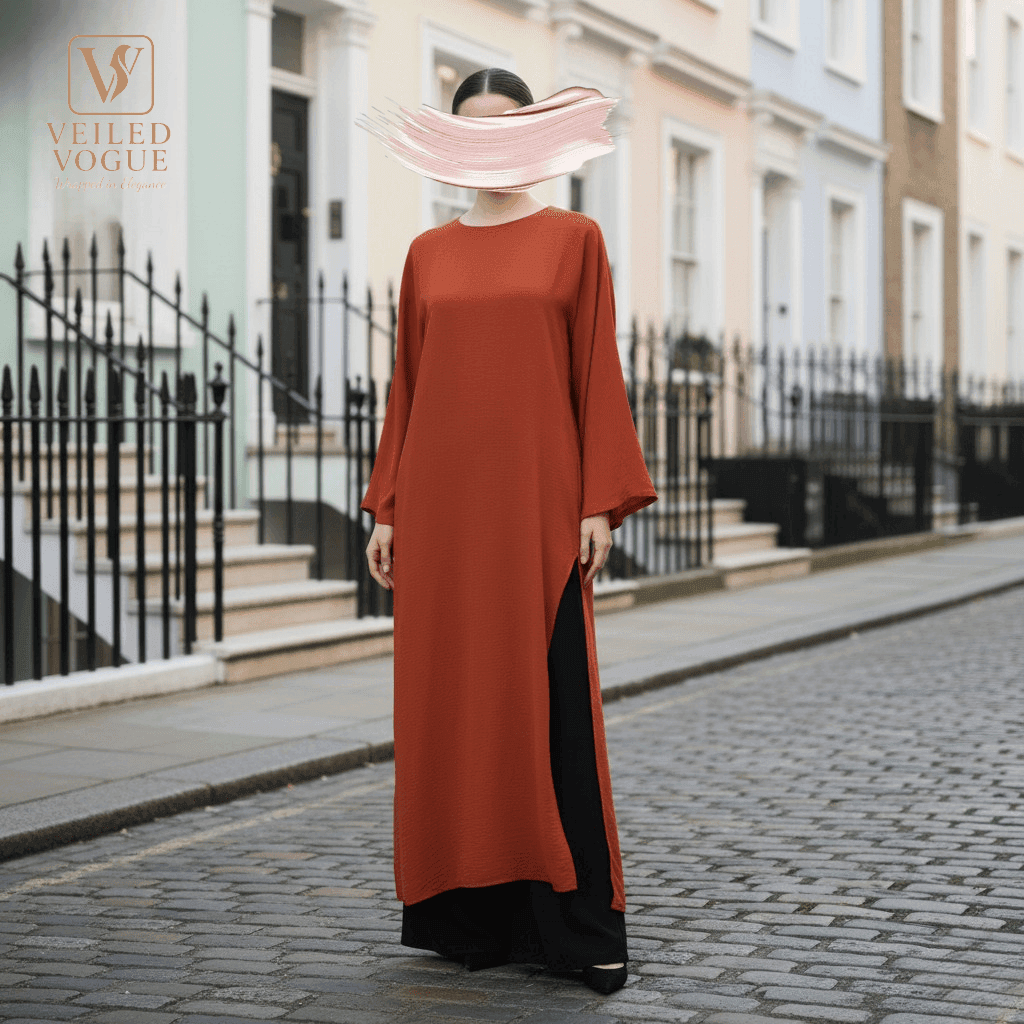 Rust Abaya by Veiled Vogue - Image 2