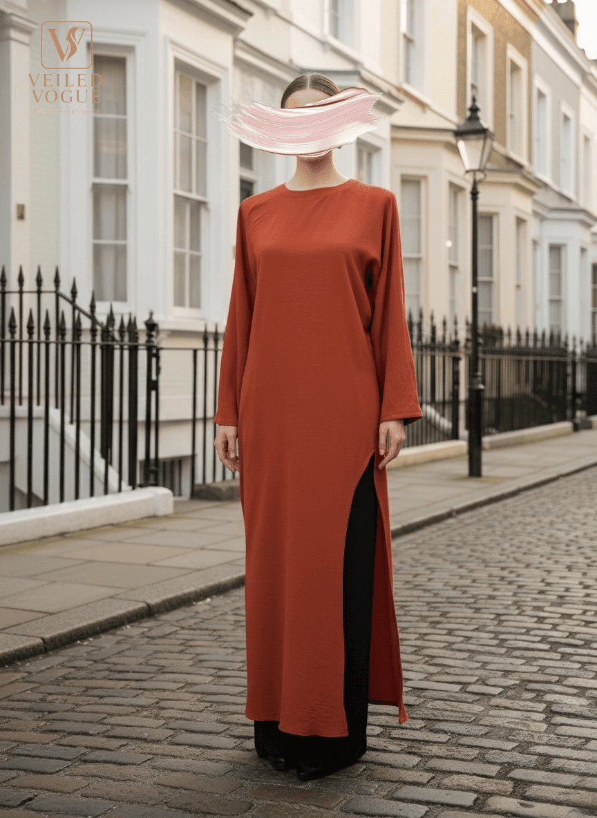 Rust Abaya by Veiled Vogue - Image 3