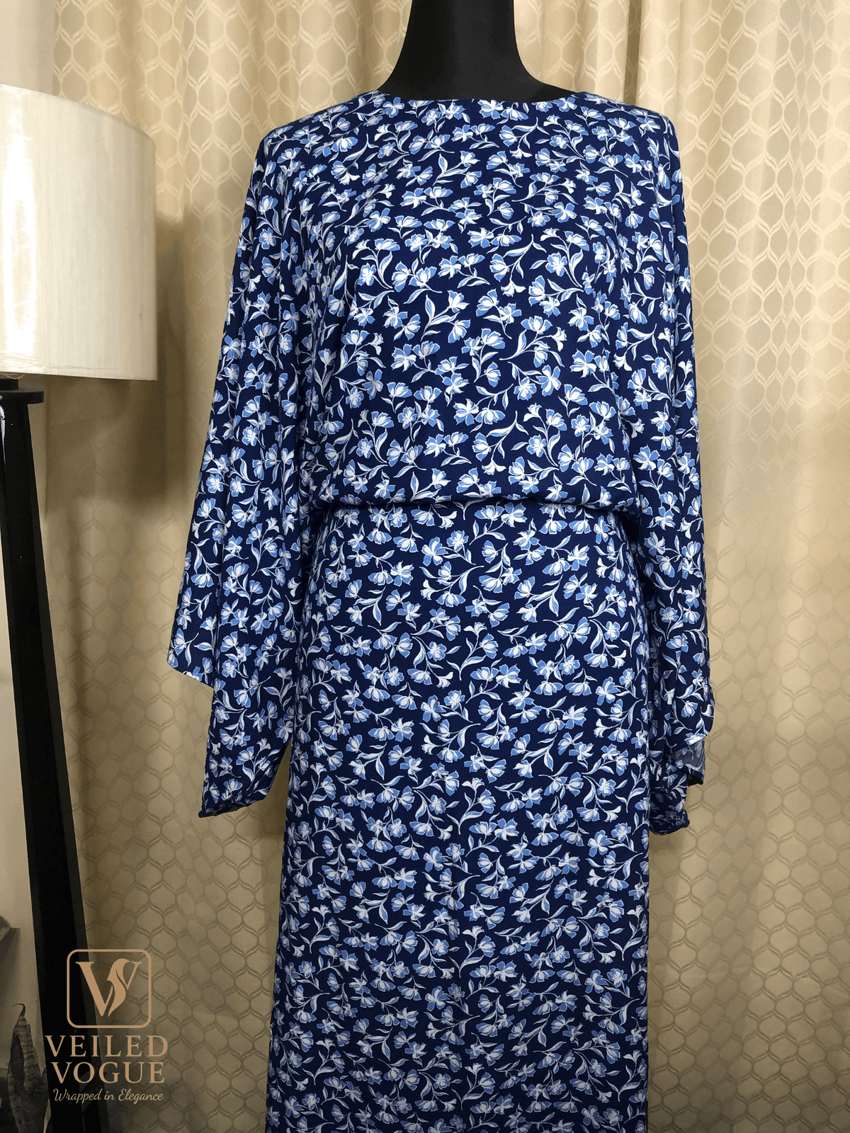 Blue Floral Kaftan by Veiled Vogue - Image 6