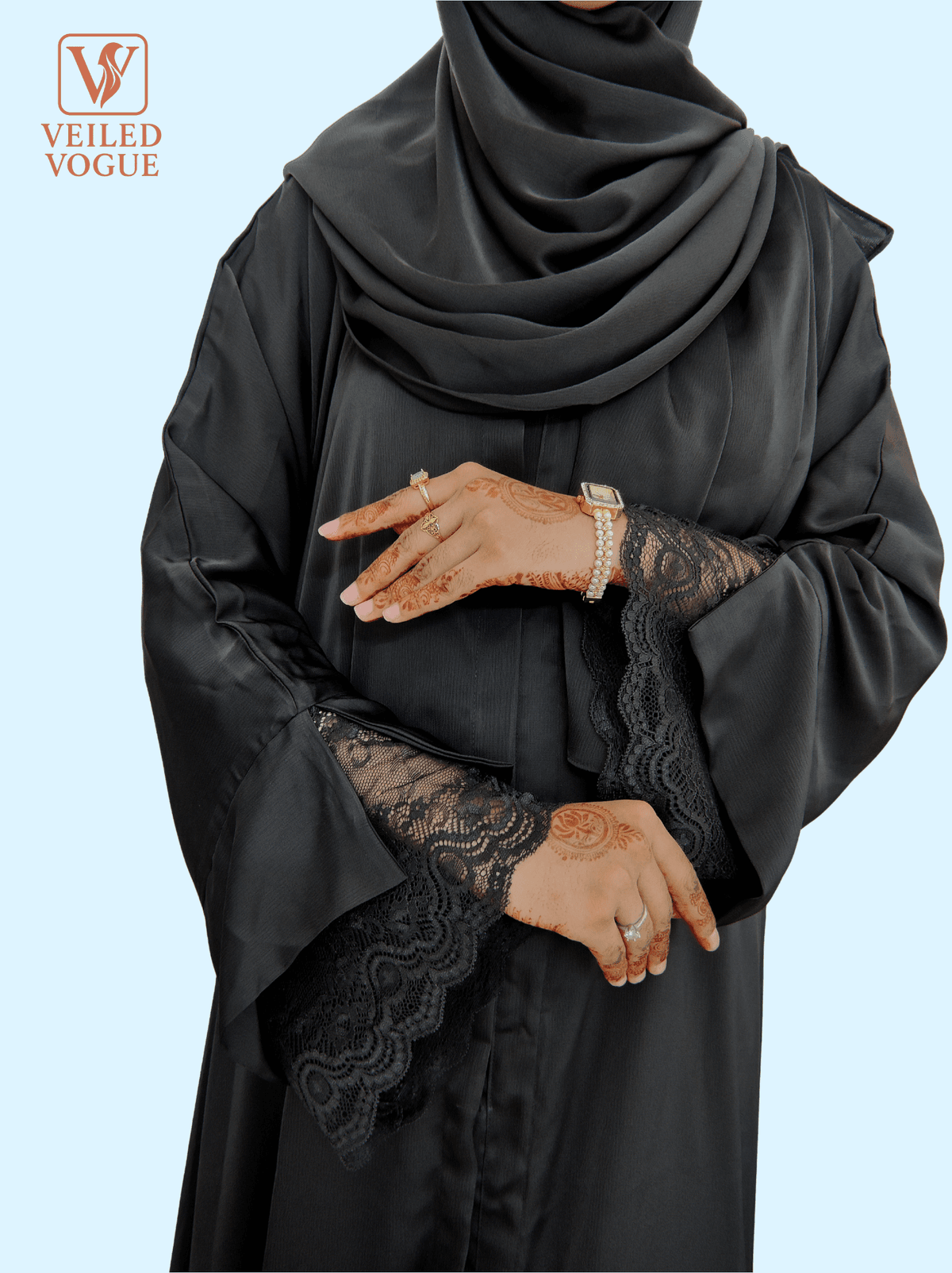 New arrived Dubai Cut Abaya Style Lace Designed Burqa - Image 3