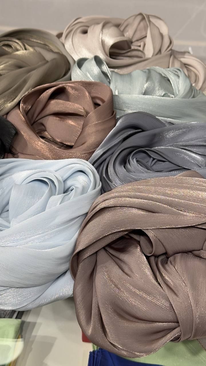 Luxurious & Shiny Organza Silk(Jimi Chu) Hijab - Image 1