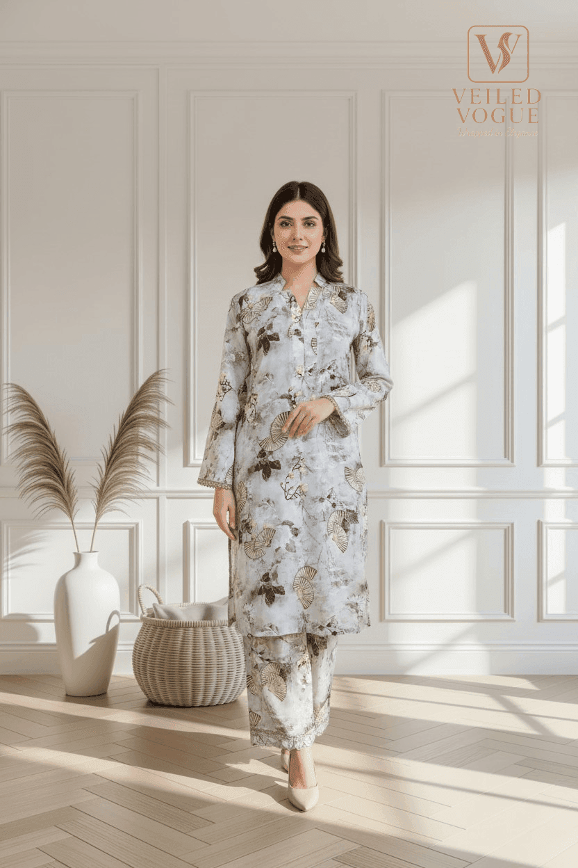 Soft Non Transparent georgette printed Co-Ord - Image 1