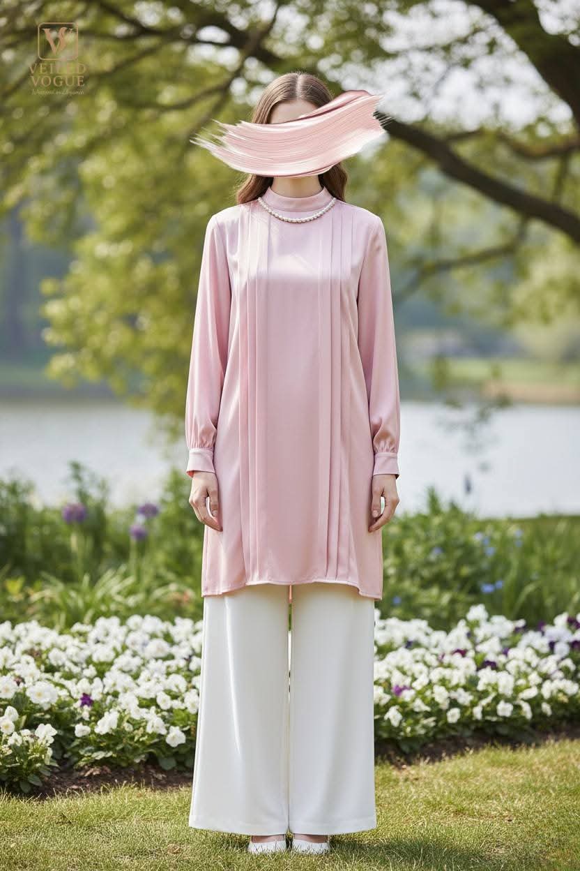 Pink Rose Pearl Kurti - Image 1
