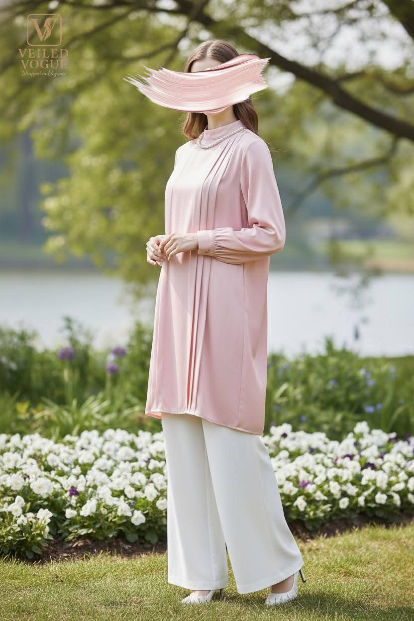 Pink Rose Pearl Kurti - Image 3