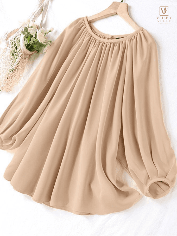 Cream Designer One Pcs Kurti - Image 4