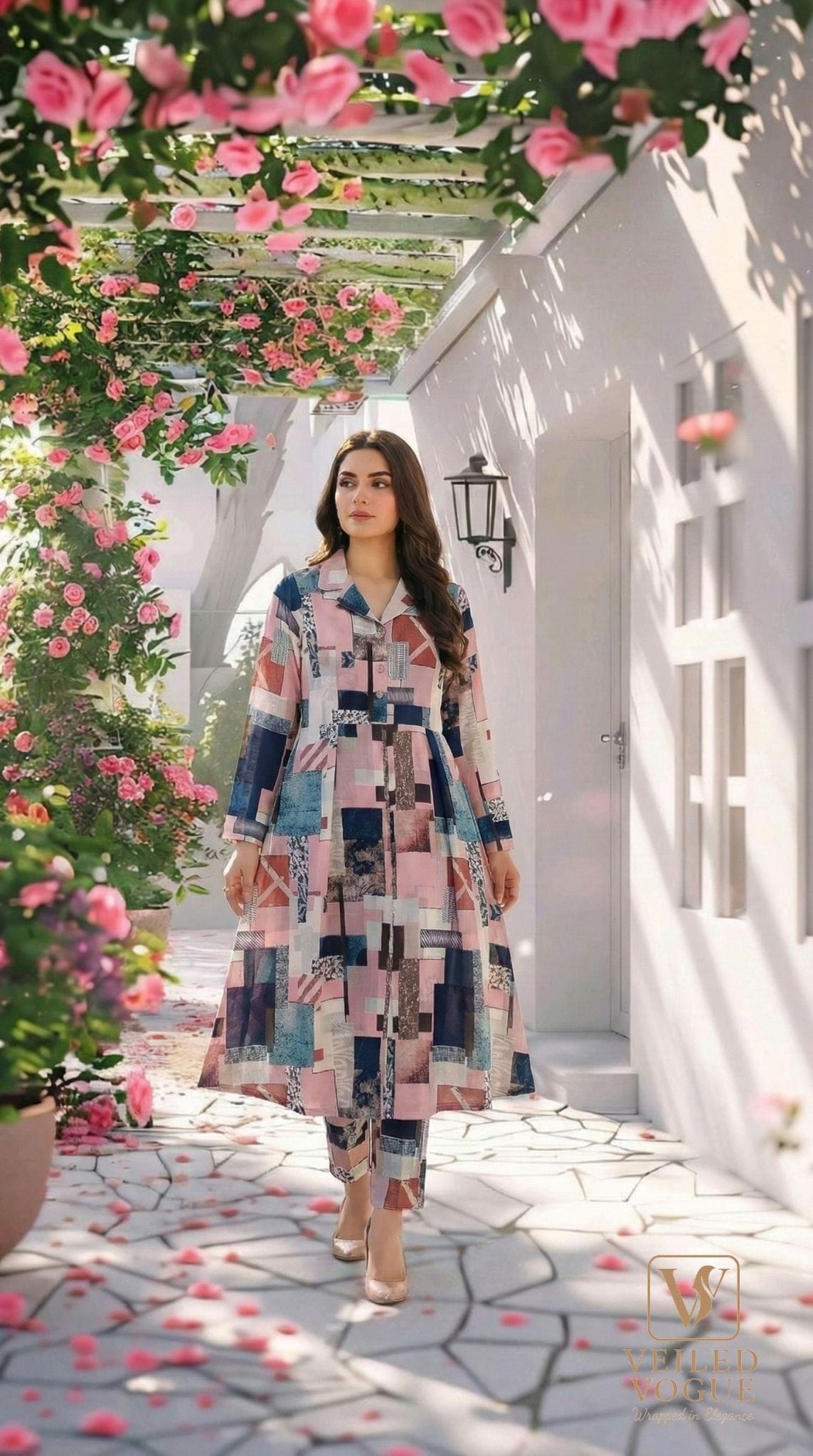 Box Printed Coat Collar Co-ord set - Image 1