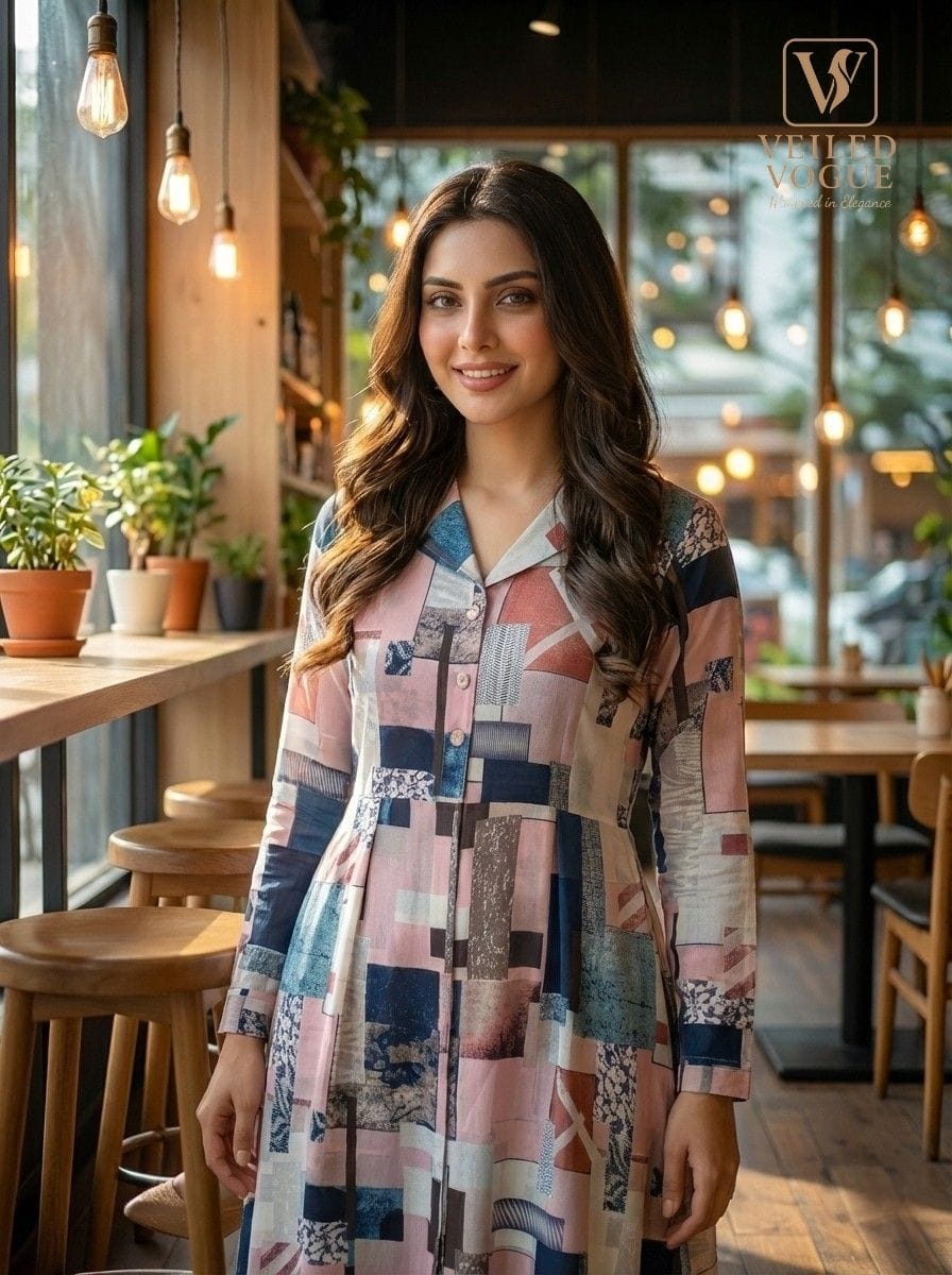 Box Printed Coat Collar Co-ord set - Image 3