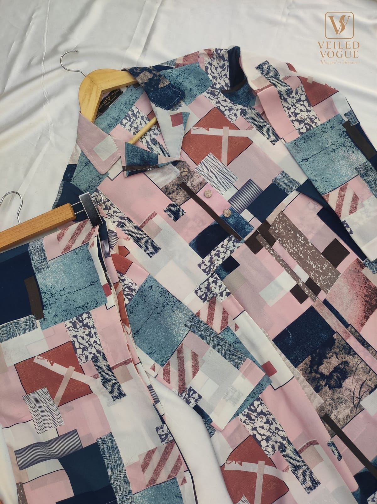 Box Printed Coat Collar Co-ord set - Image 4