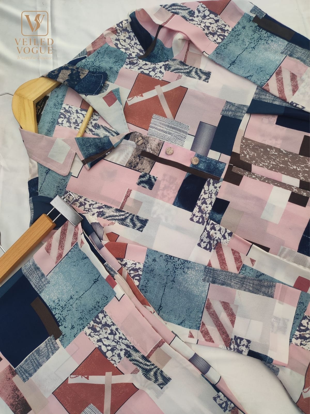Box Printed Coat Collar Co-ord set - Image 5