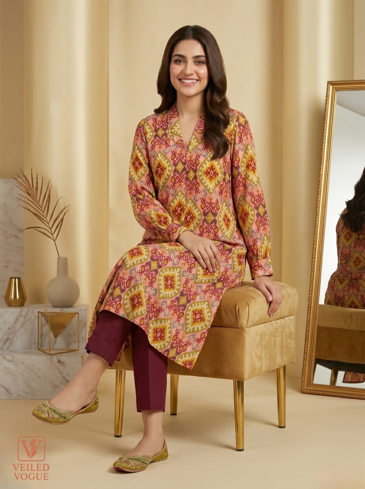 Long Shirt with Folded Collar - Image 3