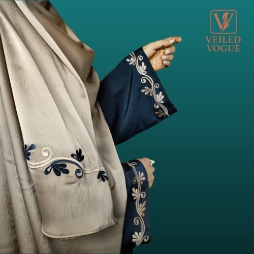 New Arrived Elegant Saffron Fabric Embroidery Dubai Aabaya - Image 3