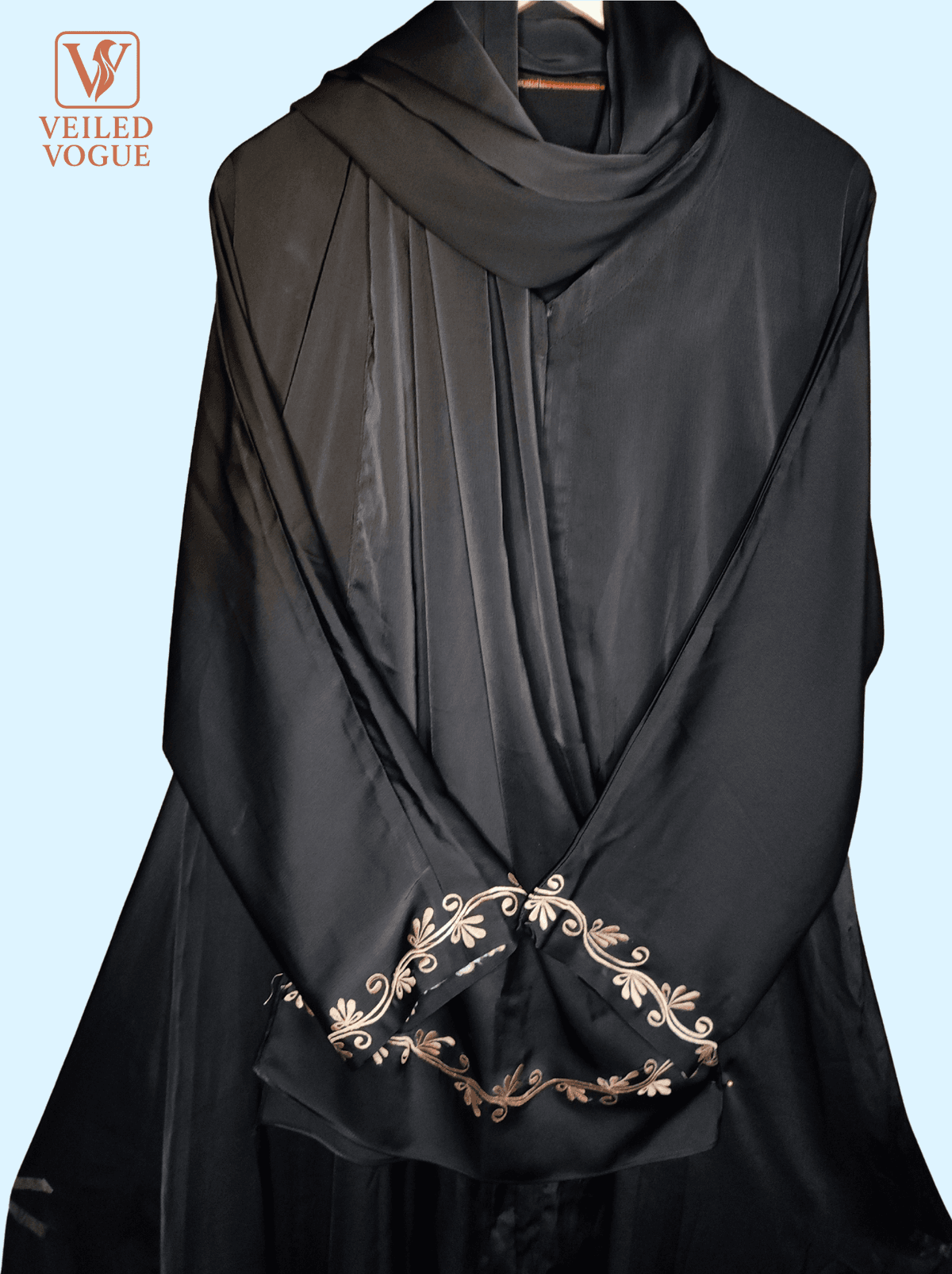 New Arrived Elegant Saffron Fabric Embroidery Dubai Aabaya - Image 3