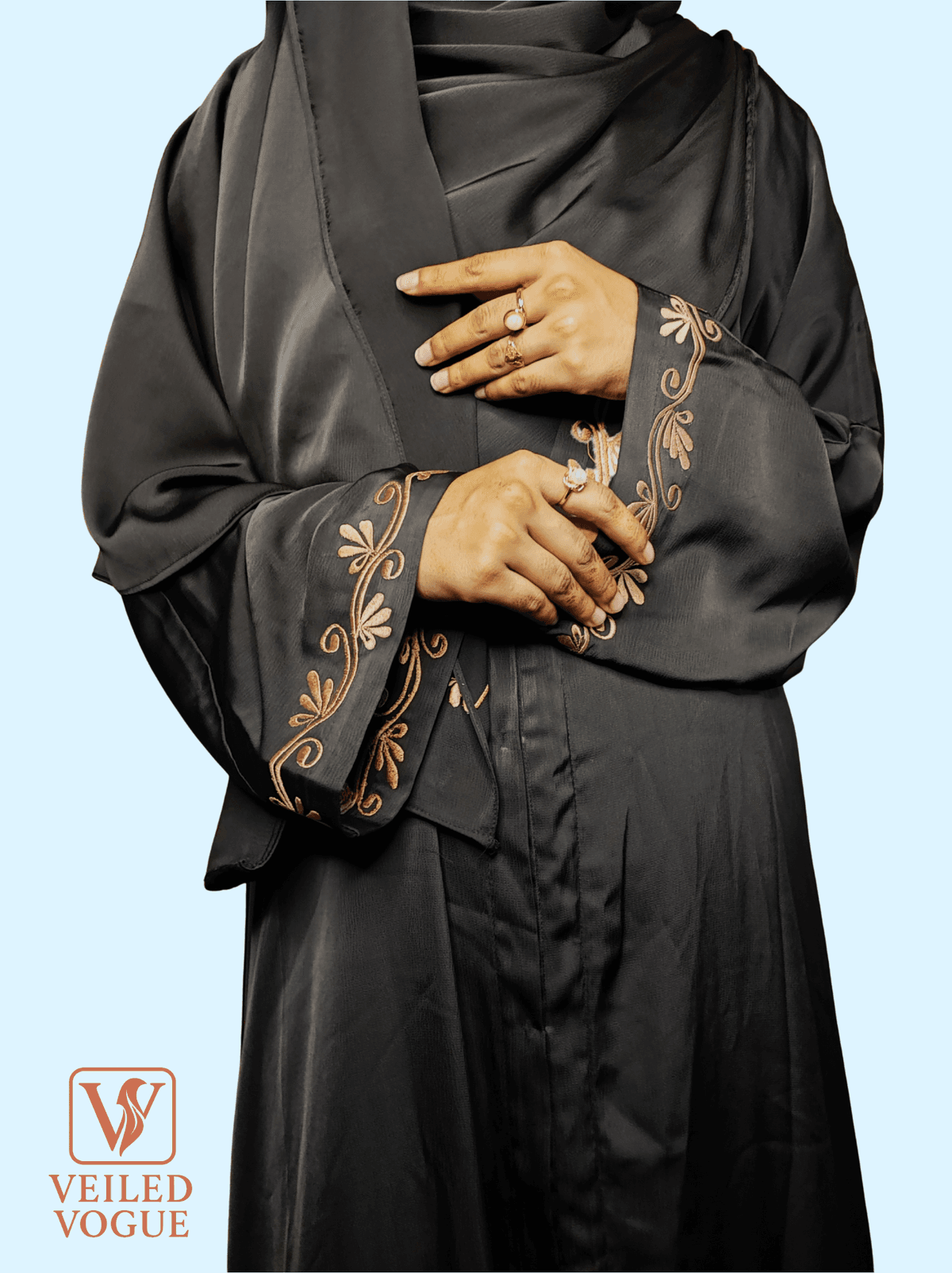 New Arrived Elegant Saffron Fabric Embroidery Dubai Aabaya - Image 2