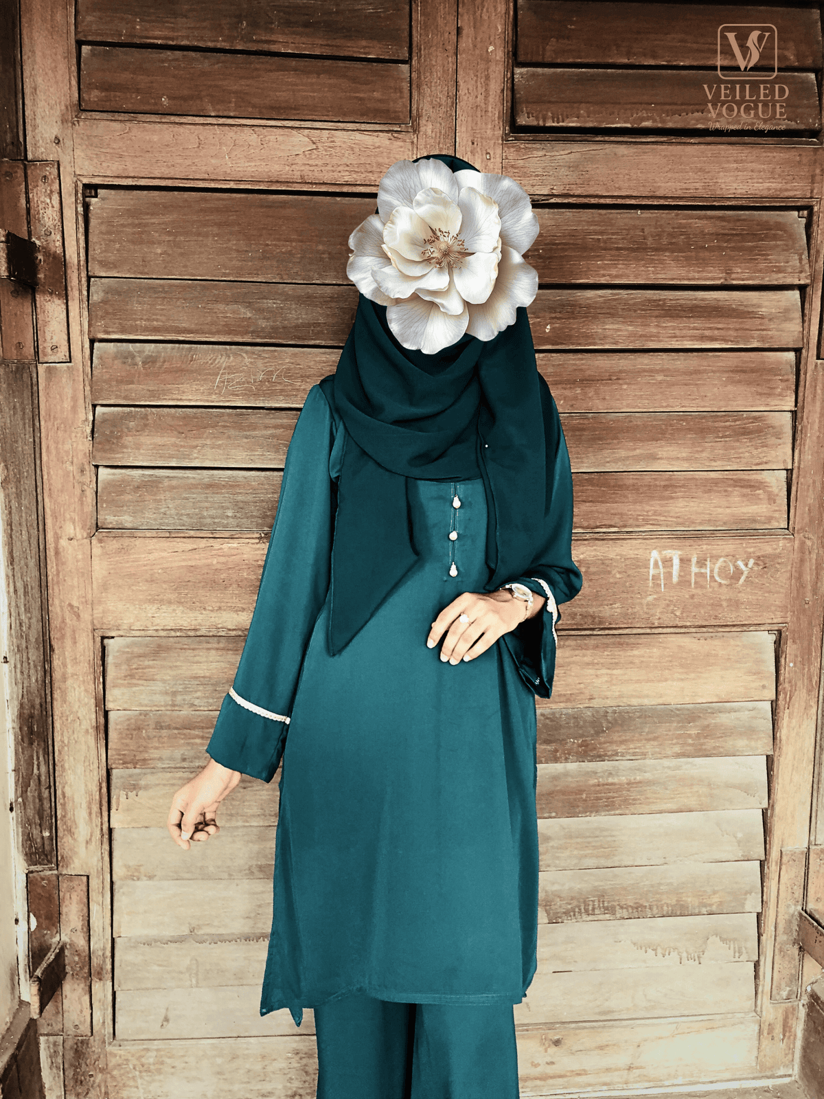 Lace Work Premium Dubai Cherry Fabric Co-Ord Set - Image 4