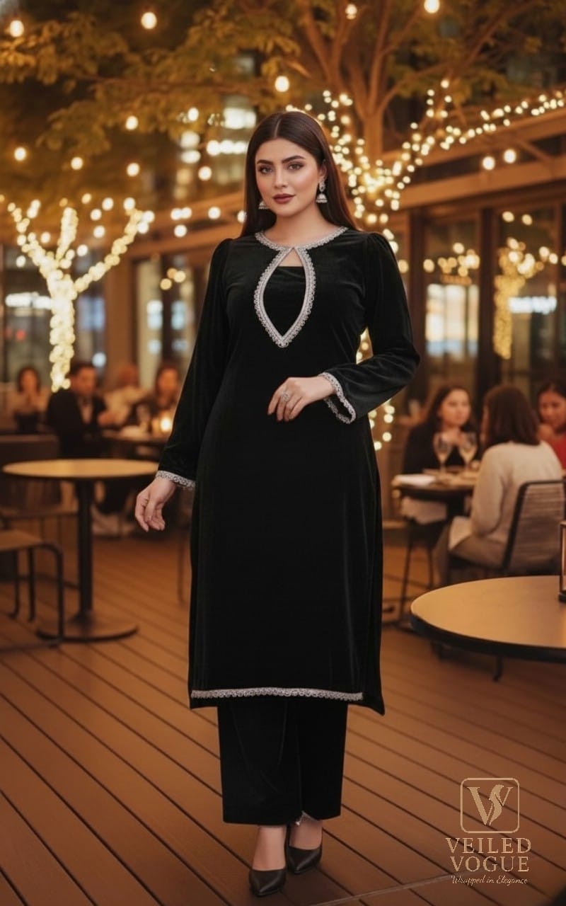 Black Velvet Winter Co-ord Set - Image 1