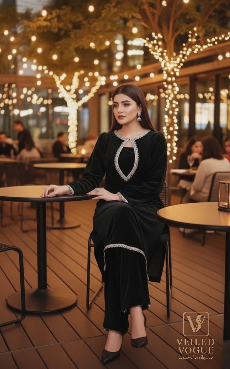 Black Velvet Winter Co-ord Set - Image 2