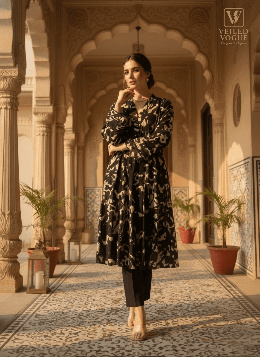 Short Length Anarkoli with Tassel and Lace Work - Image 1