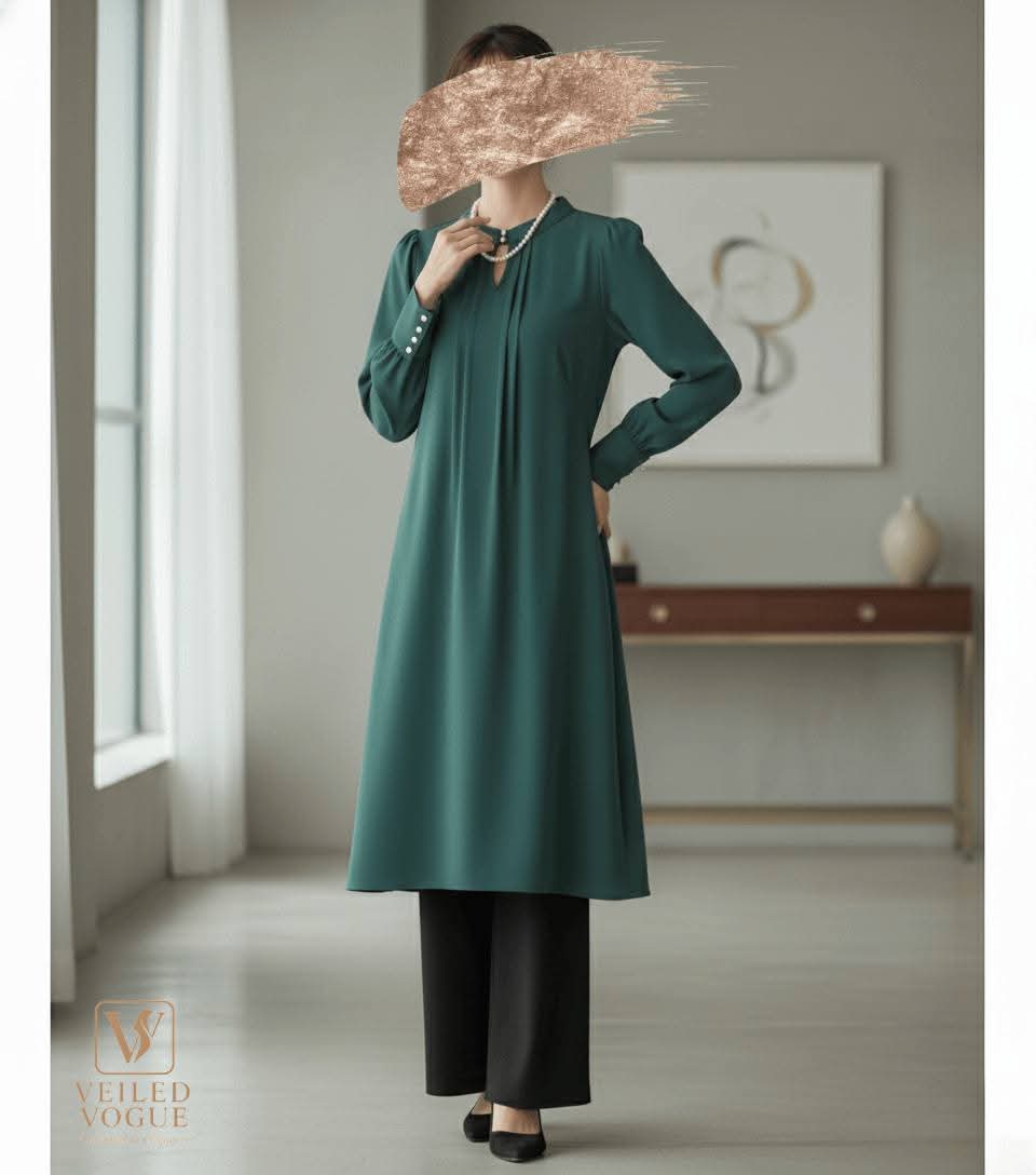 Sea Green Designer Kurti - Image 2